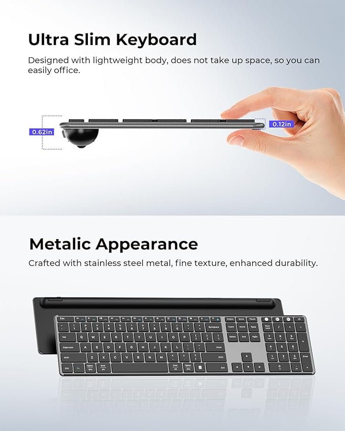 {OUTLET} Set Seenda Wireless Bluetooth Tastiere Dhe Maus