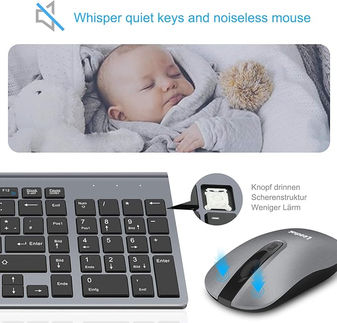 Set LeadsaiL Wireless Tastiere Dhe Maus