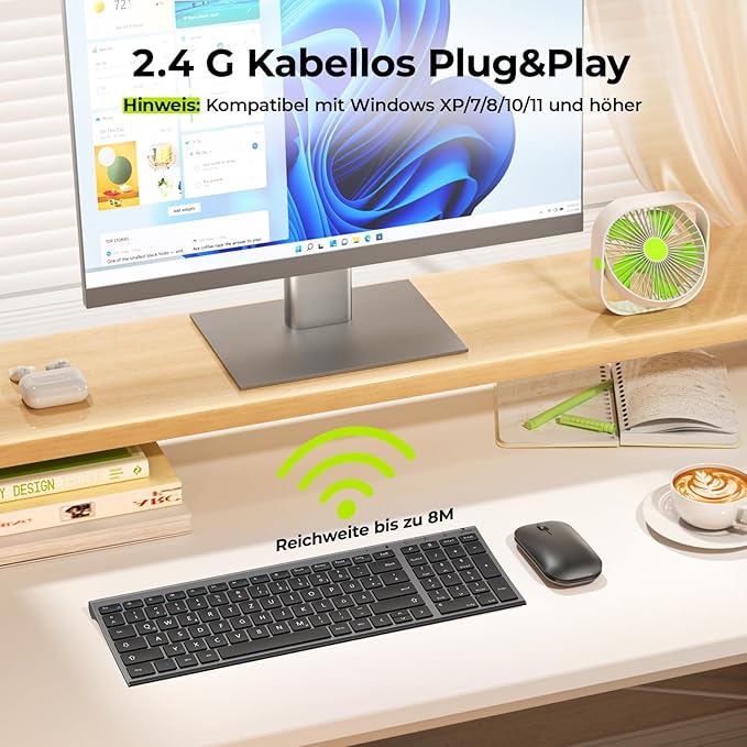 Set Seenda Wireless Bluetooth Tastiere Dhe Maus