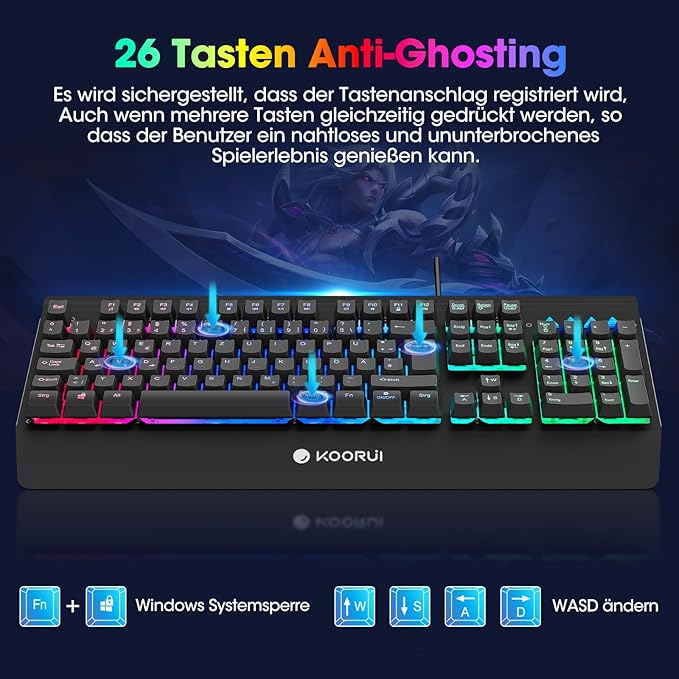Tastiere KOORUI Gaming Keyboard