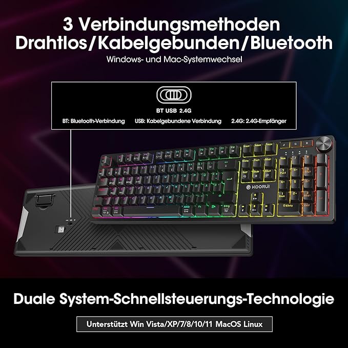 Tastiere KOORUI Gaming Keyboard Red Switch