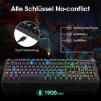 Tastiere KOORUI Gaming Keyboard Red Switch