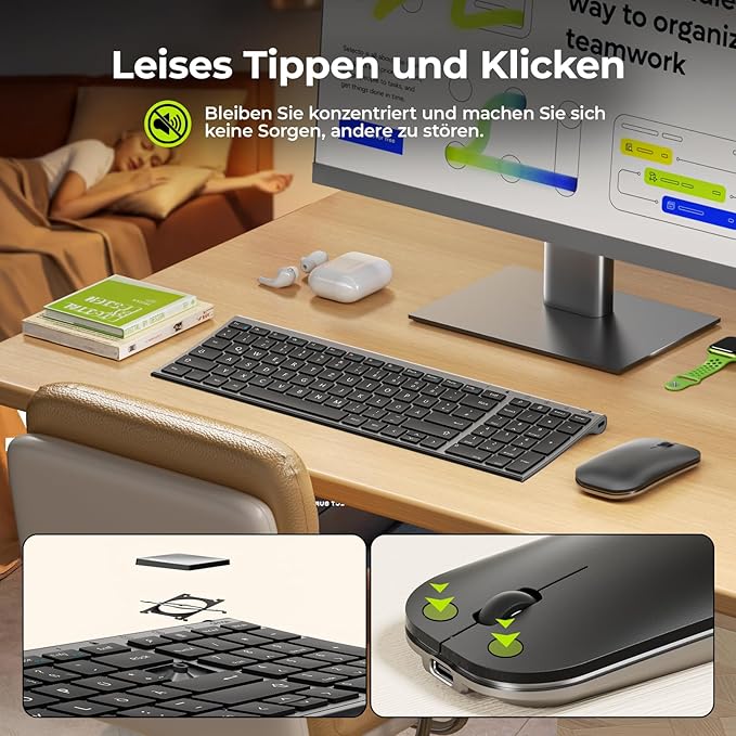 Set Seenda Wireless Bluetooth Tastiere Dhe Maus