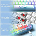 Tastiere WK61 Mechanical Keyboard 60% Wired