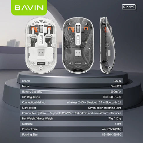 BAVIN G-K-993 Maus Transparent Wierless