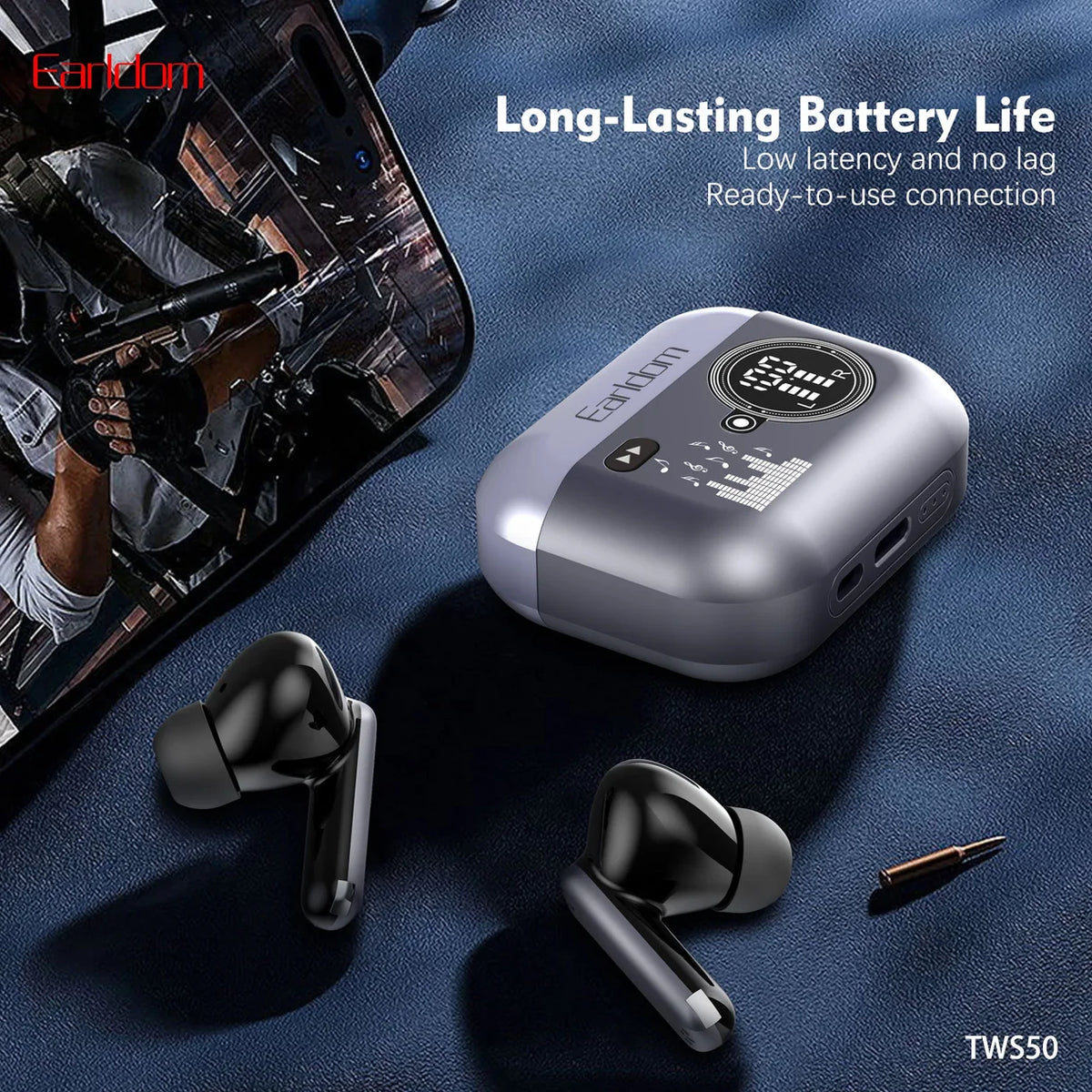 Degjuse Earldom TWS50, bluetooth 5.4, ENC, 30 orë autonomi