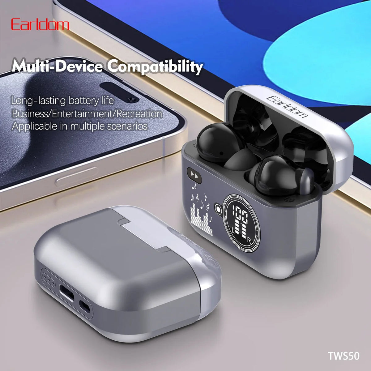 Degjuse Earldom TWS50, bluetooth 5.4, ENC, 30 orë autonomi