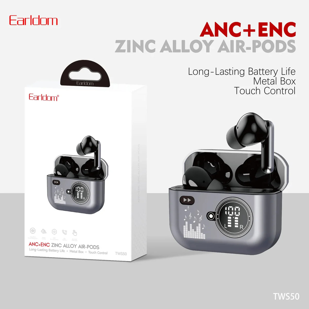 Degjuse Earldom TWS50, bluetooth 5.4, ENC, 30 orë autonomi