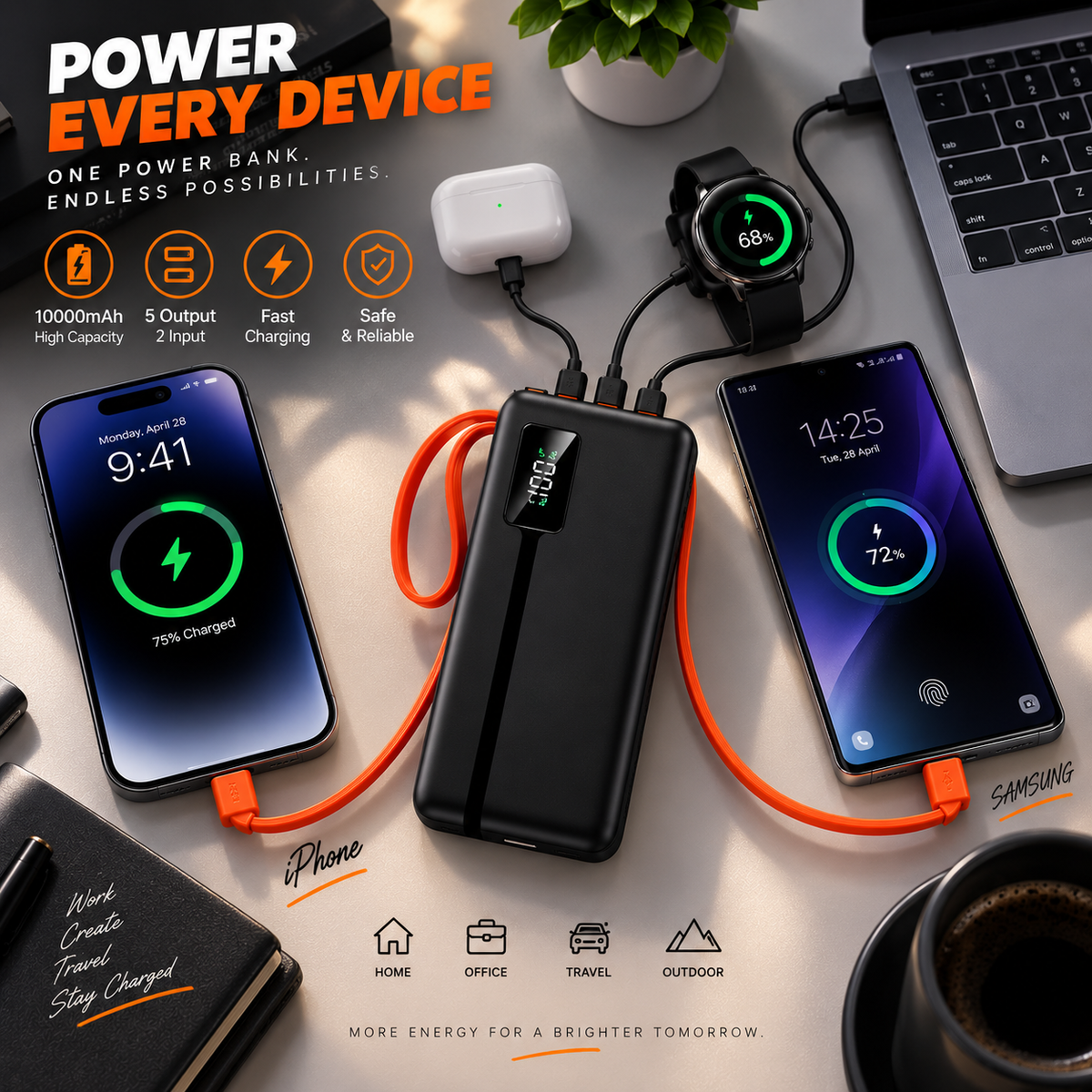 Power Bank Safety Protection, 10000 mAh, i zi