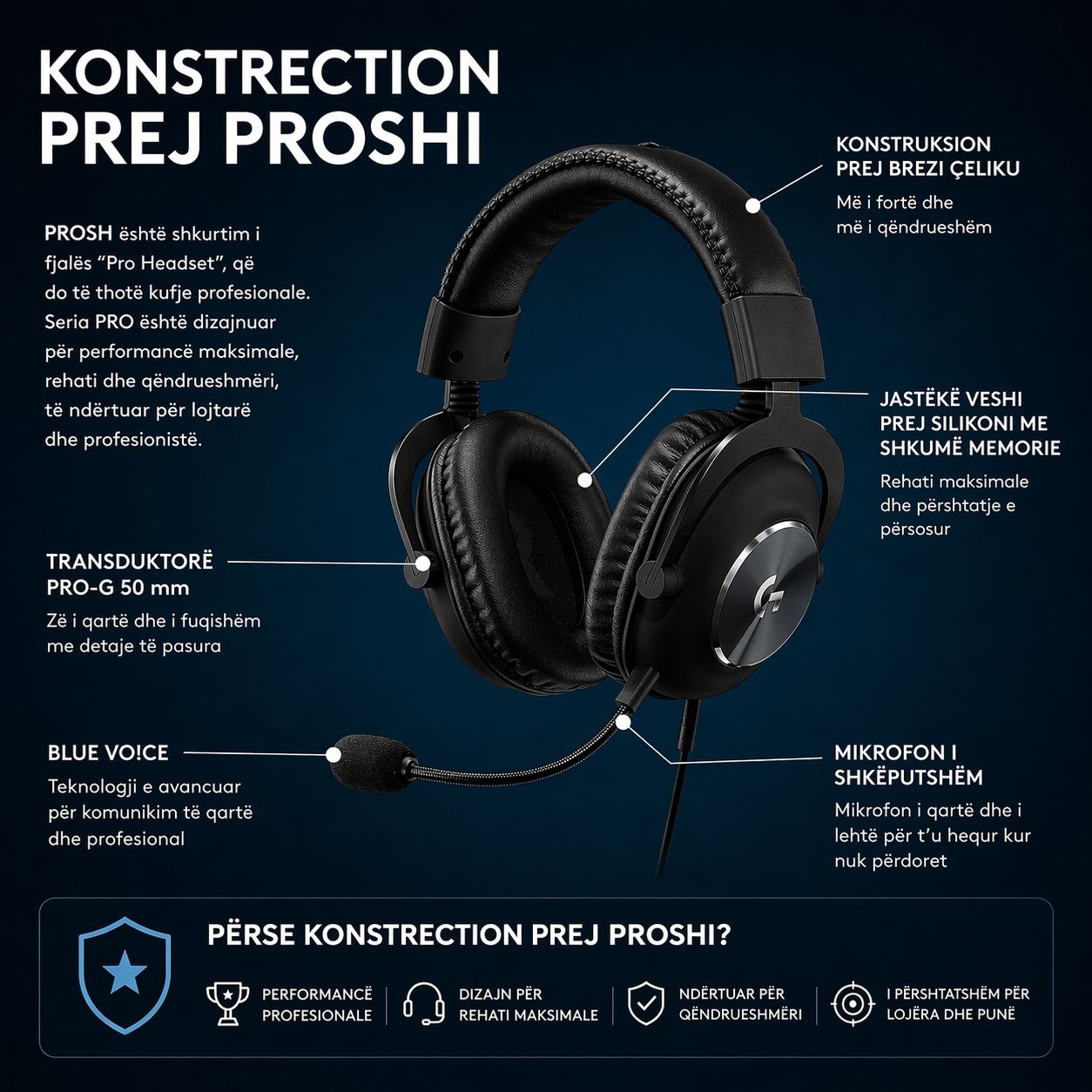 LOGITECH Kufje Pro X SE, me kabllo, 7.1 surround - Te Zeza